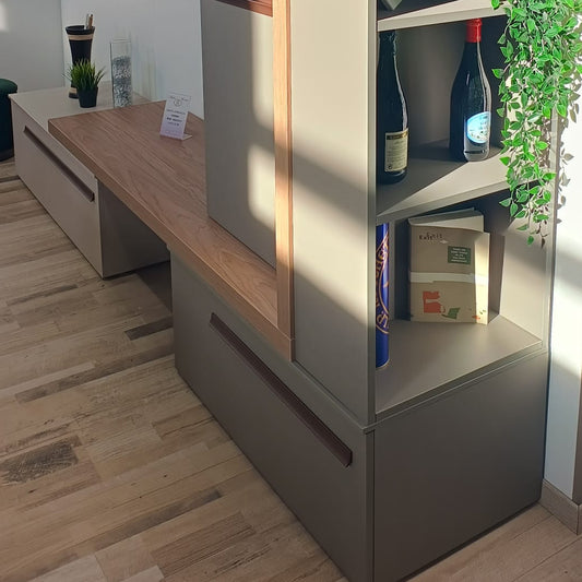 Parete Attrezzata ABACO15 | Mobile TV Moderno con Pensili e Vani Contenitori
