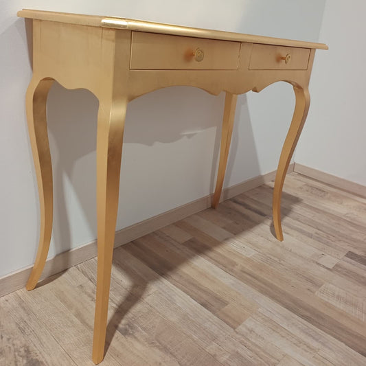 Ingresso Consolle e Specchio Dorati in Legno Massello | Stile Classico Chic