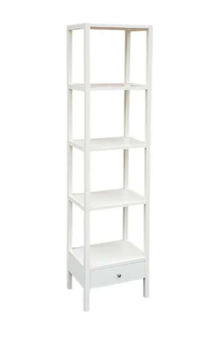 Art. 731 Libreria con 1 Cassetto Bianco Opaco in Legno Massello