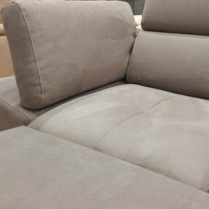 Divano Calipso Angolare | Divano con Letto Estraibile, Pouf Contenitore e Poggiatesta Reclinabili