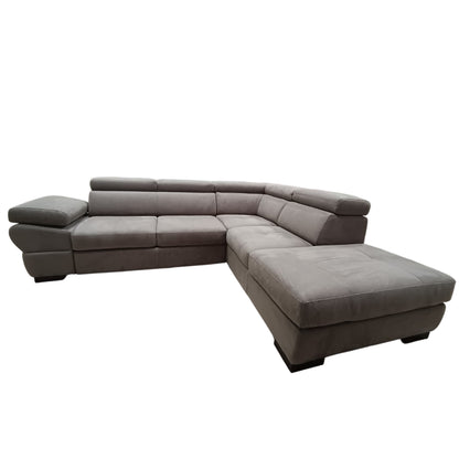 Divano Calipso Angolare | Divano con Letto Estraibile, Pouf Contenitore e Poggiatesta Reclinabili