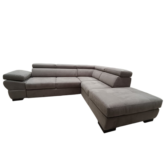 Divano Calipso Angolare | Divano con Letto Estraibile, Pouf Contenitore e Poggiatesta Reclinabili