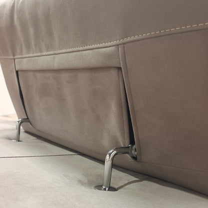 Divano Calipso Angolare | Divano con Letto Estraibile, Pouf Contenitore e Poggiatesta Reclinabili
