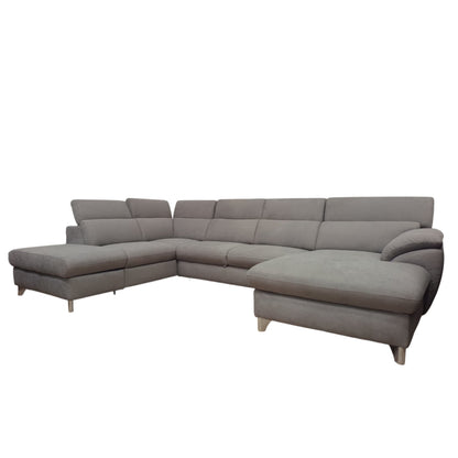 Vale02 ad U | Divano 3 Posti Letto con Angolo Poltrona e Chaise-longue
