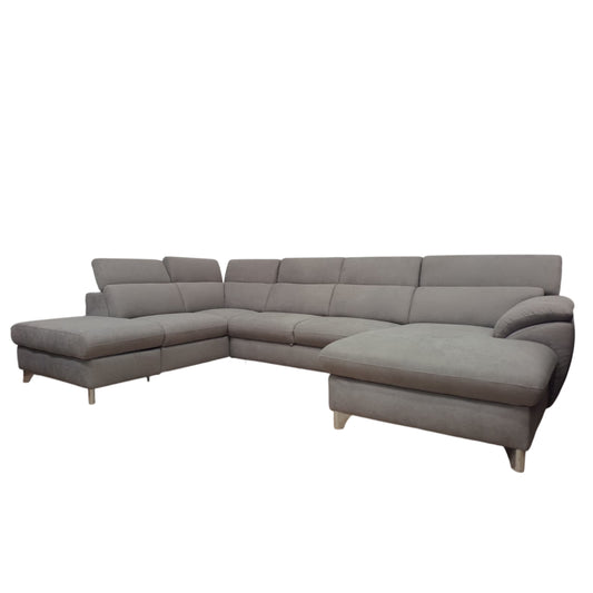 Vale02 ad U | Divano 3 Posti Letto con Angolo Poltrona e Chaise-longue