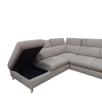 Vale02 ad U | Divano 3 Posti Letto con Angolo Poltrona e Chaise-longue