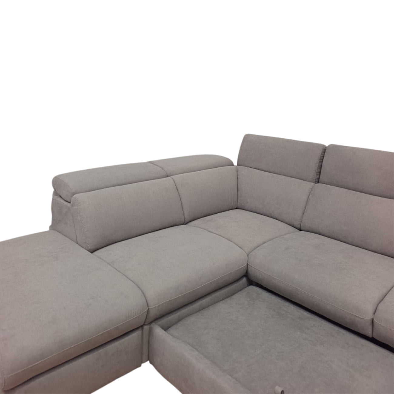 Vale02 ad U | Divano 3 Posti Letto con Angolo Poltrona e Chaise-longue