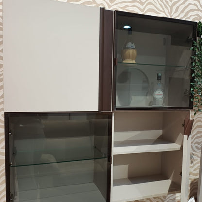 Parete Attrezzata GIERRE ABACO02 | Composizione Sospesa Moderna con Vetrine e Base TV