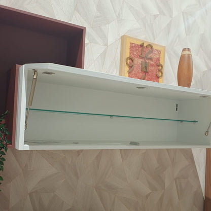 Parete Attrezzata ABACO06 | Design Moderno con Vetrina, Base TV e Colonna Contenitiva
