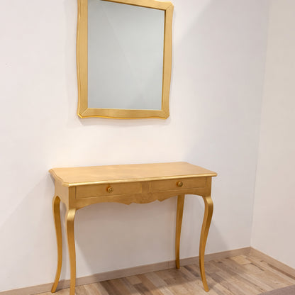 Ingresso Consolle e Specchio Dorati in Legno Massello | Stile Classico Chic