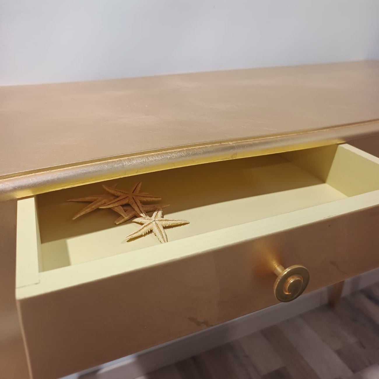 Ingresso Consolle e Specchio Dorati in Legno Massello | Stile Classico Chic