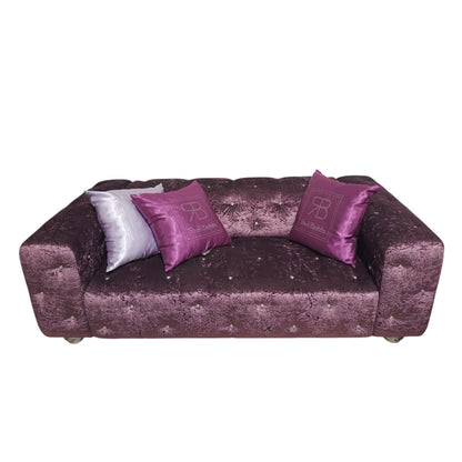 Divano DIVA26 3+2 | Set Divani Eleganti in Tessuto Effetto Velluto con Dettagli Glam