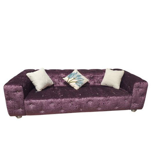 Divano DIVA26 3+2 | Set Divani Eleganti in Tessuto Effetto Velluto con Dettagli Glam