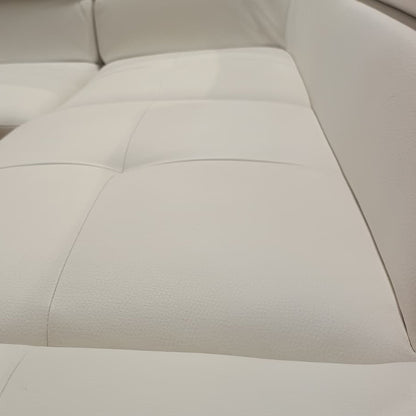 Divano Angolare ASIA in Ecopelle | Chaise-Longue e Poggiatesta Regolabili | Design Moderno